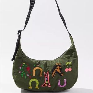 Baggu X Jessica Williams embroidered crescent bag